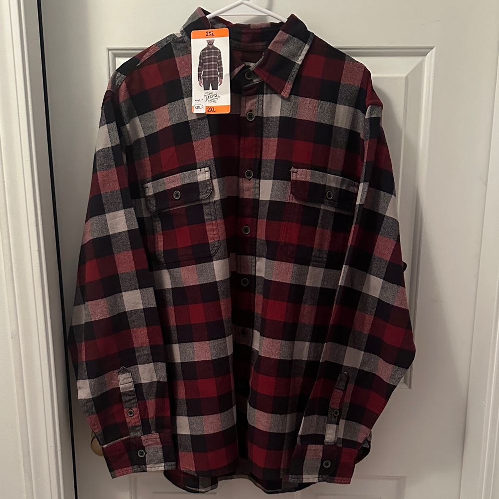 Jachs Red and Black Plaid Men's Shirt
